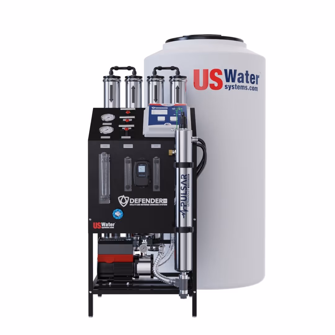US Water Systems Defender whole-house reverse osmosis system with storage tank